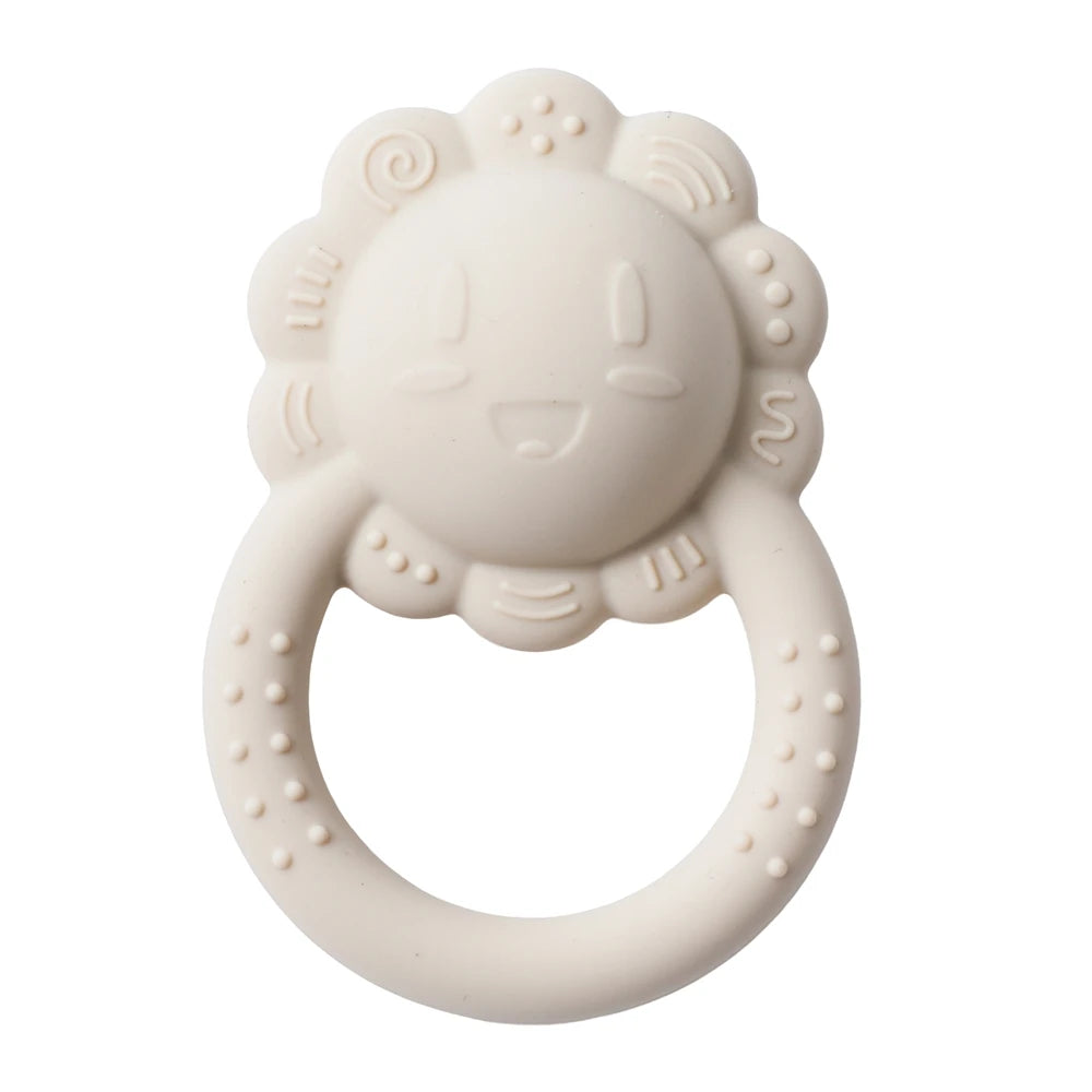 Baby Toys Silicone Teether Food Grade Rattle Toys Baby 0-12 Months Sensory Toys Silicone Lion Hand Bell Silicone Teething Rattle