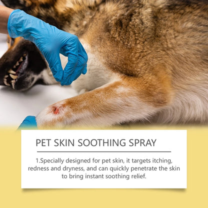 50ml Pet Skin Care Spray Relieve Discomfort for Dogs Cat Flea Lice Control Alleviate Skin Scratching Licking Pet Wound Spray