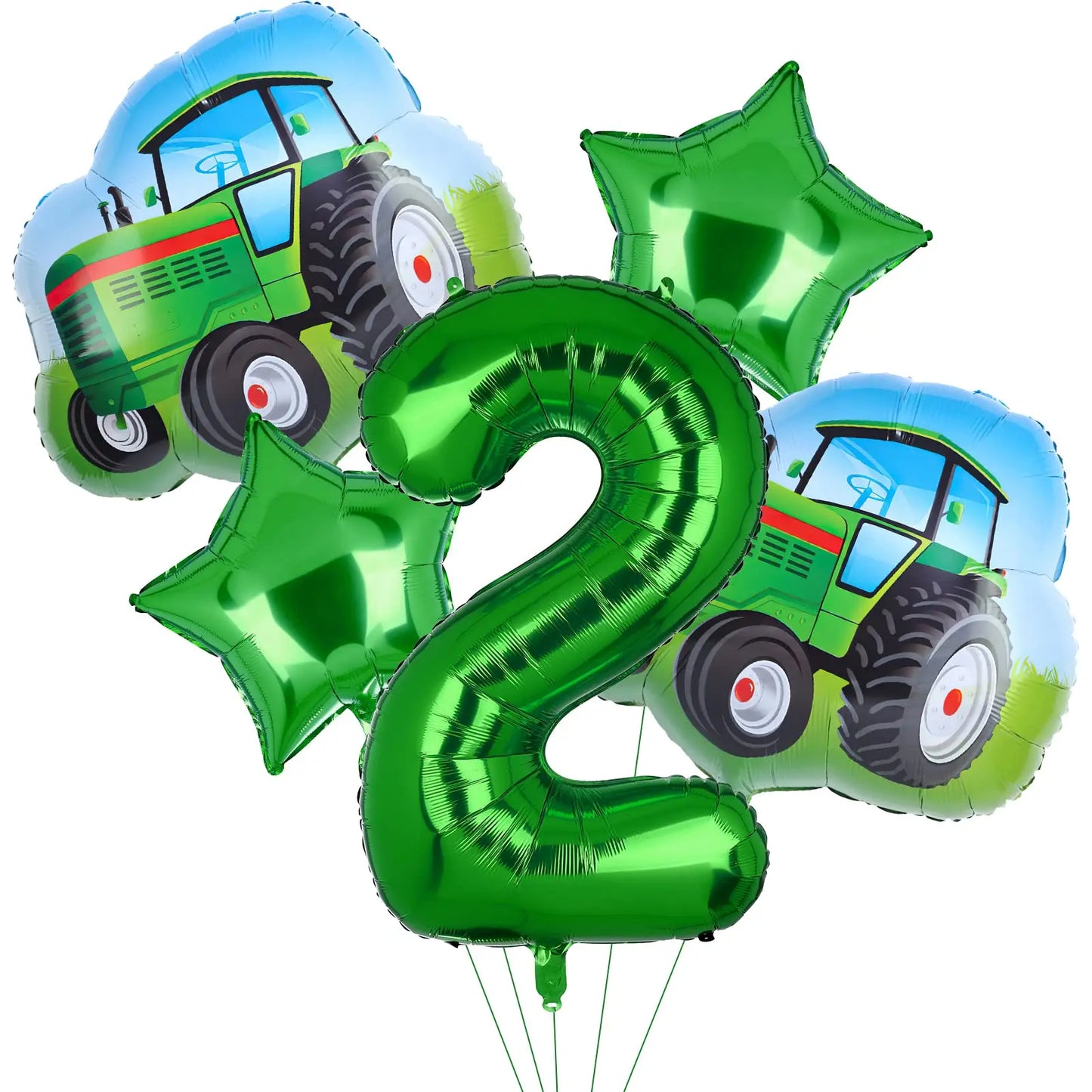 Green Farm Tractor Tableware Napkins Tablecloth Farm Tractor Theme Birthday Decor Birthday Banner Balloon Caketopper