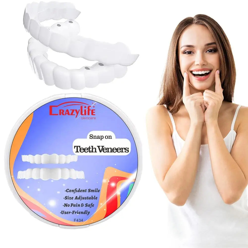 Snap On Teeth Veneers Cover The Imperfects Teeth Fake Tooth Instant Confidence Smile Temporary Teeth Teeth Beauty Tool Cosmetic