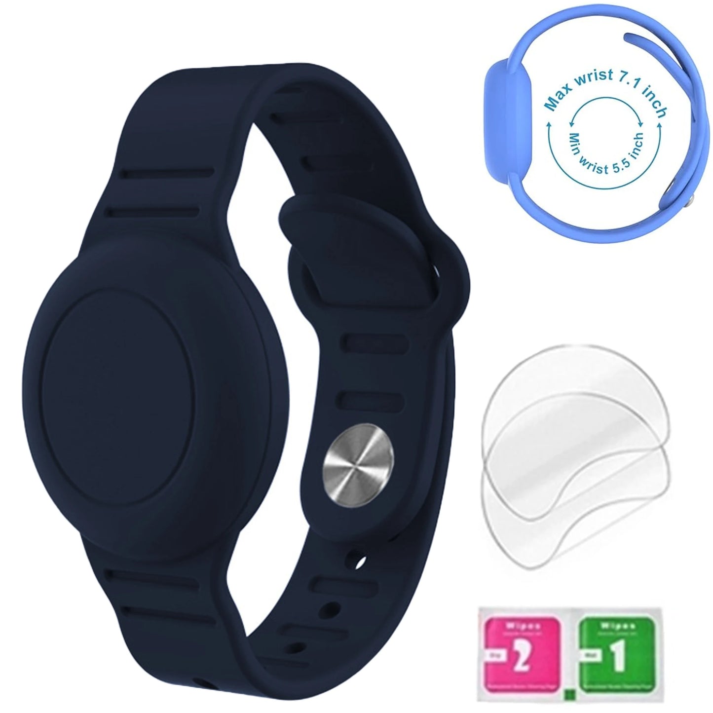 Silicone Steel Clip Compatible with Apple AirTag - Protective Silicone Clip for Tracker Protect Keychain Silicone Cover