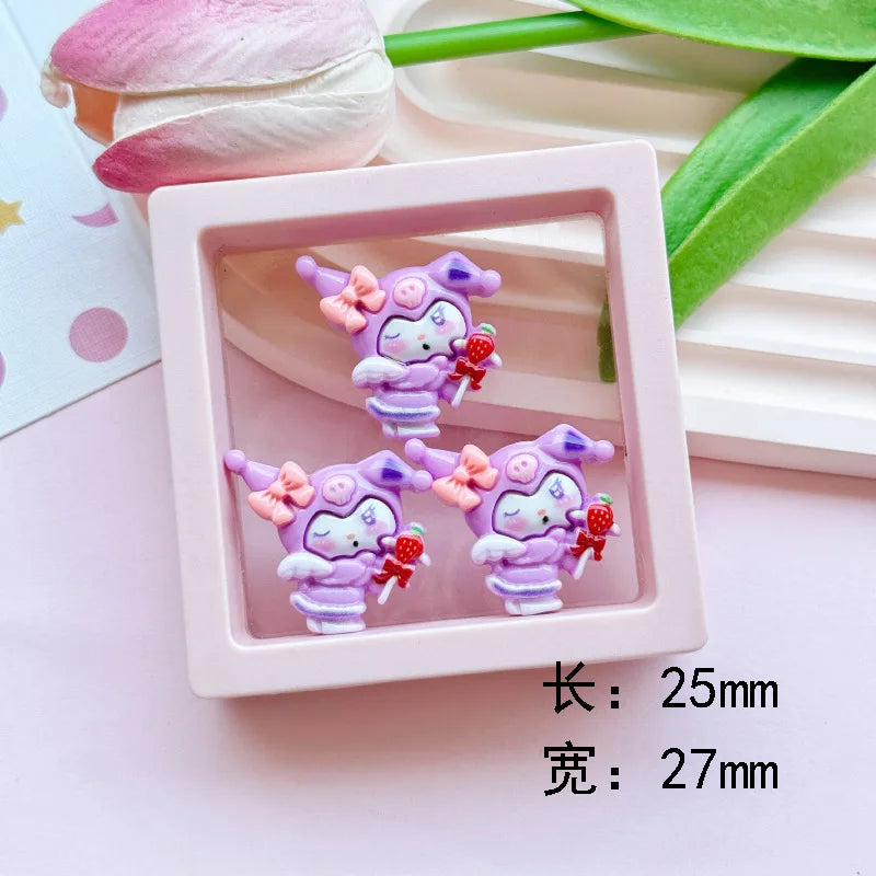 100pcs Cartoon porker Sanrio diy resin accessories accessories handmade hairpins mobile phone cases headwear supplies