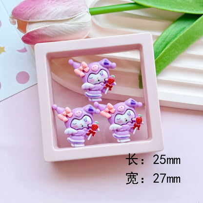 100pcs Cartoon porker Sanrio diy resin accessories accessories handmade hairpins mobile phone cases headwear supplies