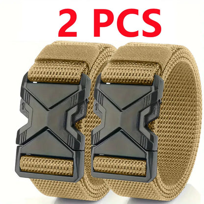 The New Men's 120cm Buckle Belt Nylon Braided Lightweight Breathable Daily Commuter Men's Belt