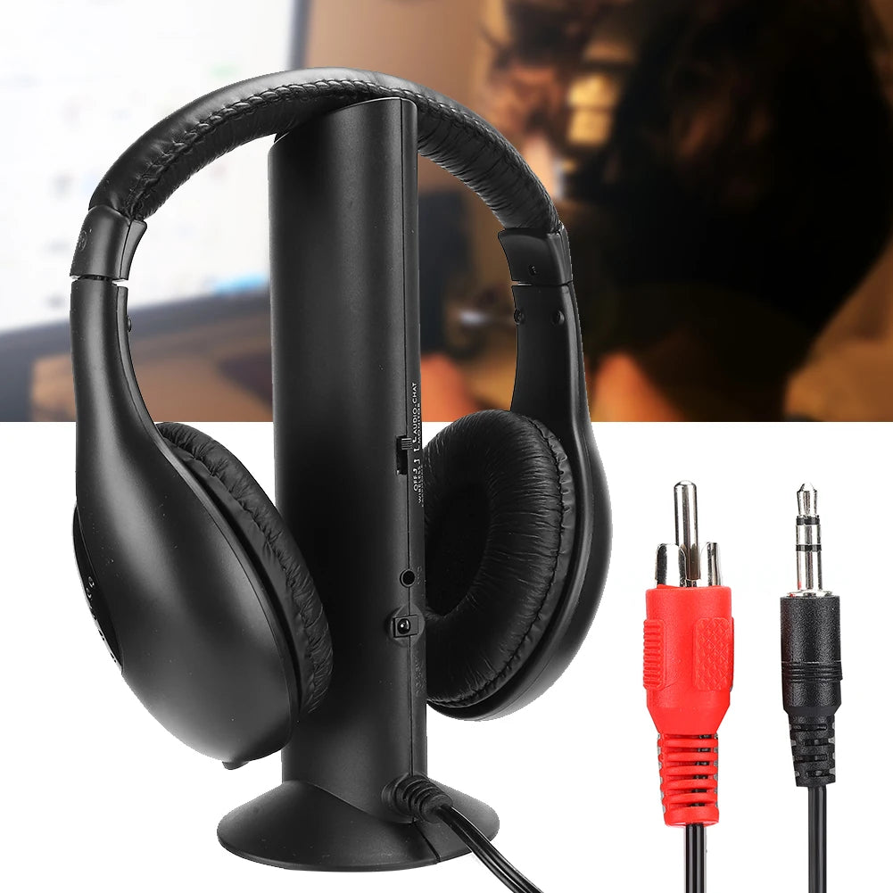 5 in 1 FM Wireless Headset Built‑in Microphone Earphone Headset with Charging Stand Headset Wireless Earphone Wireless Headset