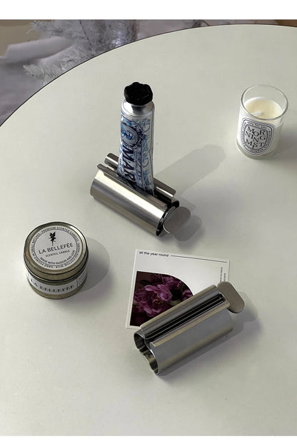 Stainless Steel Toothpaste Squeezers Manual Metal Toothpaste Dispenser Face Creams Rolling Press Bathroom Accessories