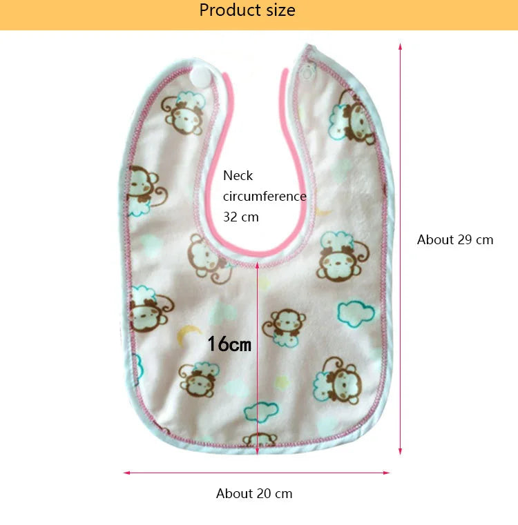 Baby Cartoon Snap Waterproof Bib Super Soft Baby Bib Newborn Crystal Velvet Saliva Towel
