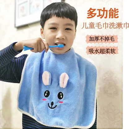 Baby Bibs for Children Washing Face Towel Soft Salive Towel Boys Girls Learning Brushing Teeth Towel for 3-8 Years Kids