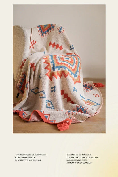 Bohemian Blanket Soft Sofa Cover Summer Blanket Office Nap Blankets Air Conditioning Blankets Knit Blanket For Travel