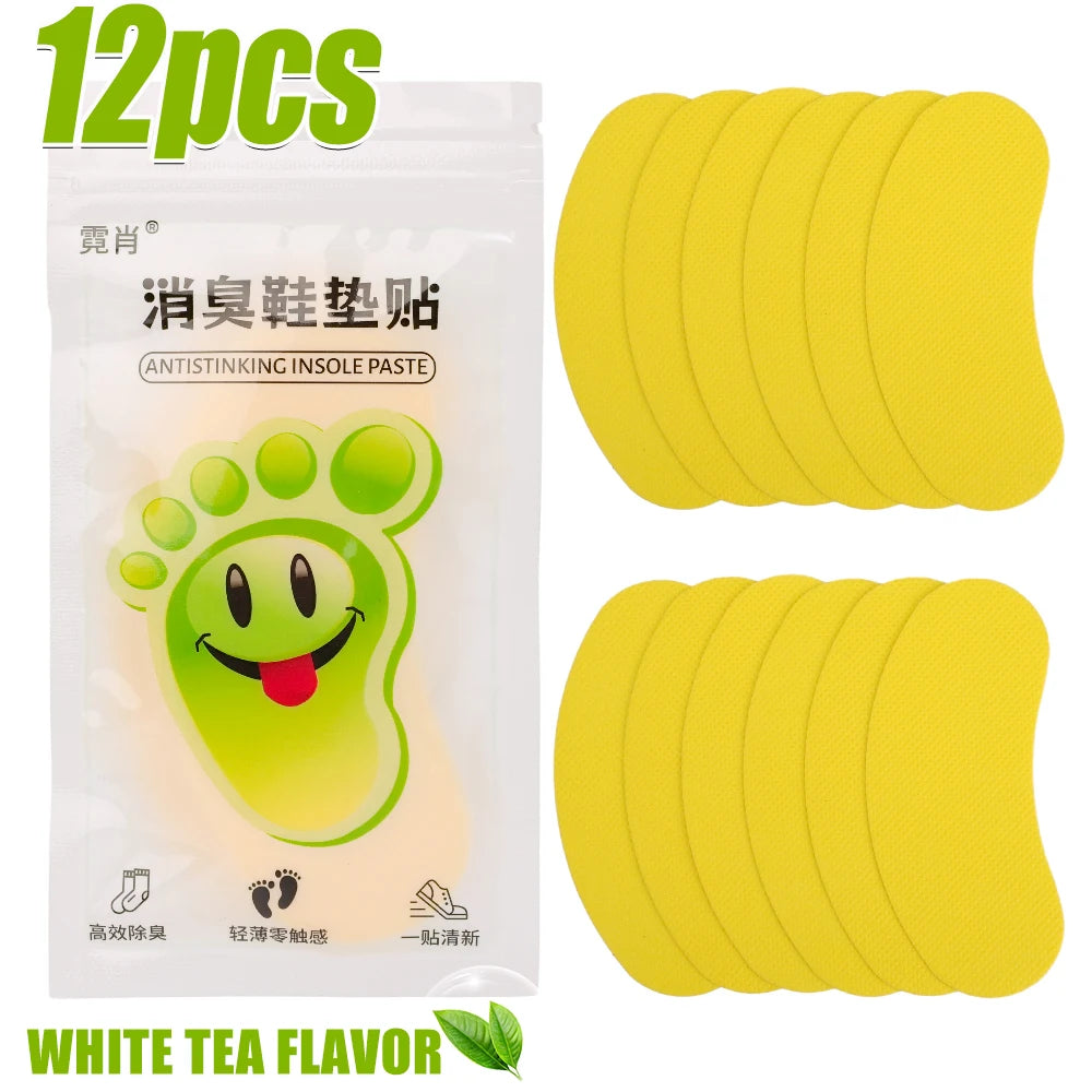 12/60pcs Shoes Deodorant Sticker Deodorant Foot Odor Deodorants Sneaker Smell Fresh Fruity Aroma Insole Sterilization Sticker