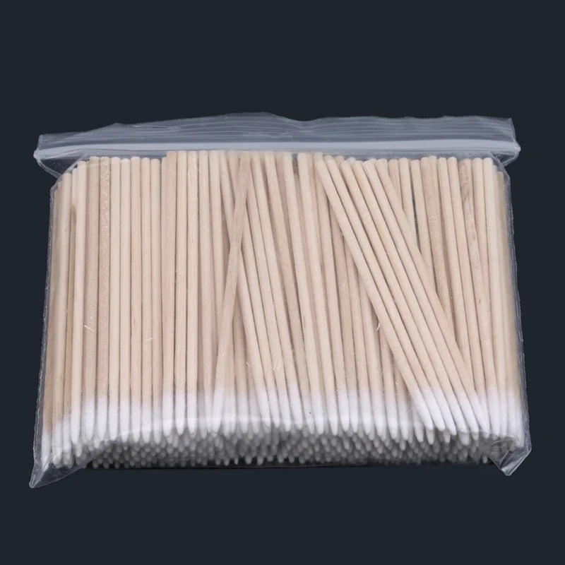 100/300/500pcs Cotton Swabs Wood Colored Pointed Embroidery Cotton Swabs Embroidery Cotton Swabs Beauty Cotton Swabs