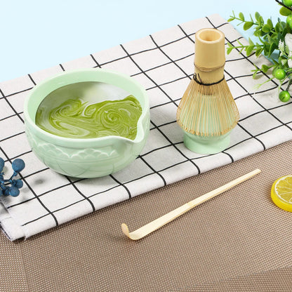 5Pcs Matcha Set Elegant Matcha Tea Set Includes Matcha Bowl Matcha Whisk Holder Bamboo Matcha Whisk and Scoop for Tea Lovers