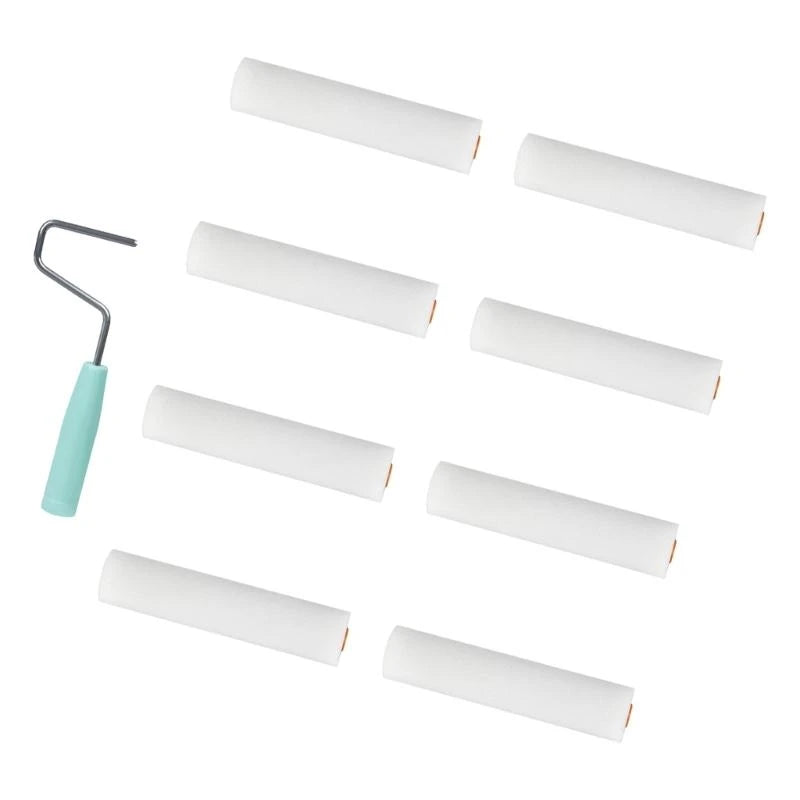 9pcs Paint Roller set Mini Foam Rollers Upgrades for Detailed Work & Small Areas 601A