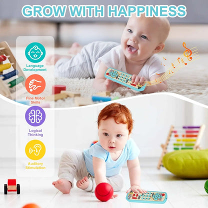 Silicone Teethers Toys for Babies 18 Months+, Baby Remote Control Chew Toy, Learning Musical Sensory Toys Gifts for Newborn Baby