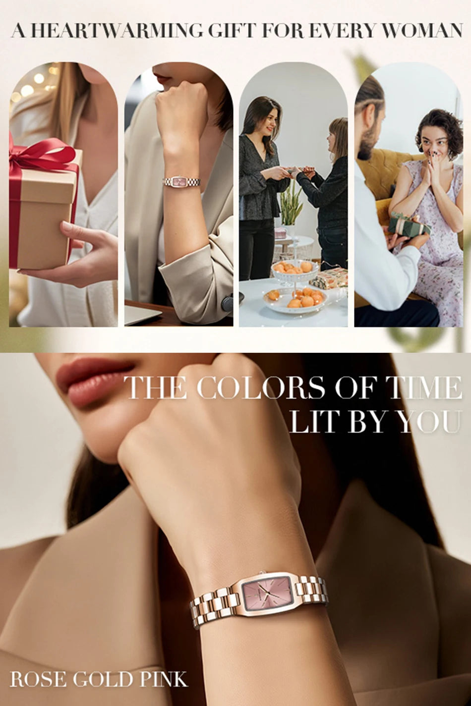 SAPPHERO Women's Quartz Watch Elegant Rose Gold Watch Waterproof 30M Watch Slim Ultra-Thin Watch Premium Gift Box Set Watch