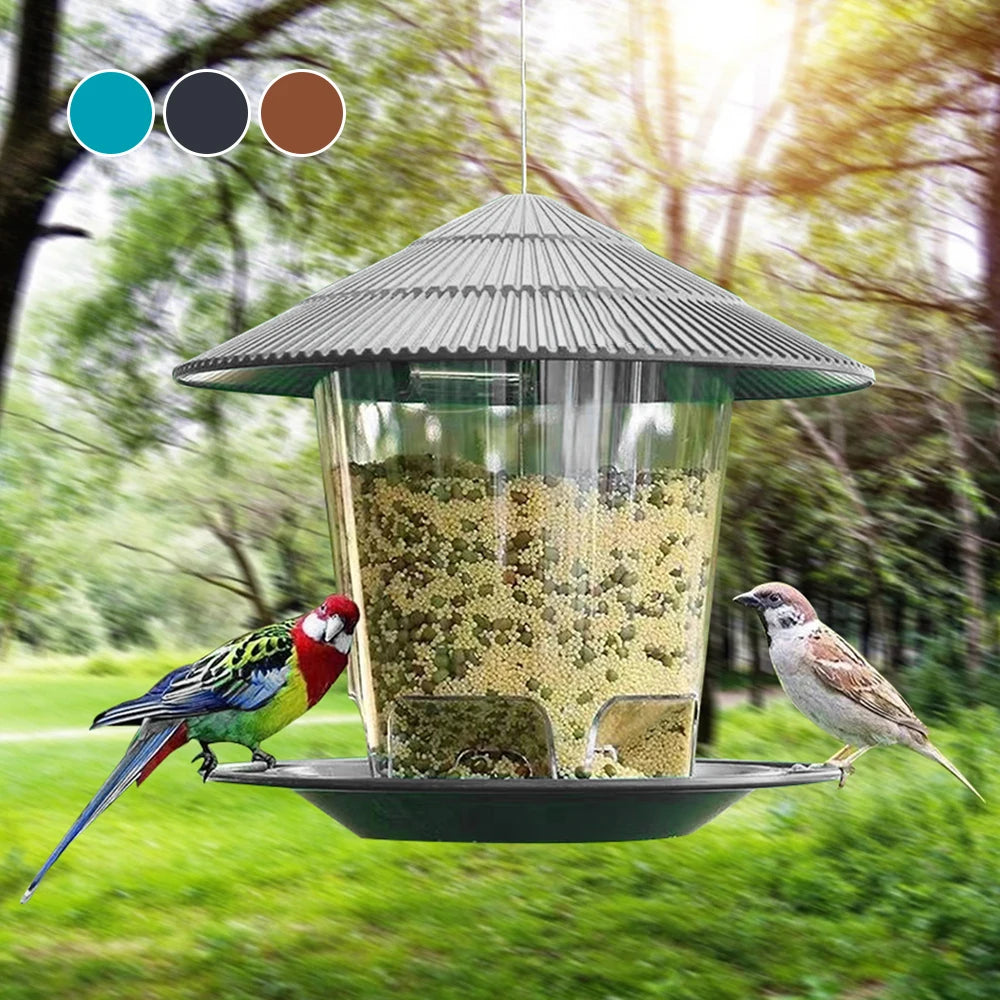 Bird Feeder For Outdoors Hanging Heavy Duty Weather Resistance Wild Bird Feeder Ideas For Bird Lovers Food Container With Rope