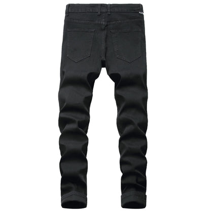 Jeans for Men High Street with Holes and Black Peaks Slim Fit Jeans and Mens Trousers