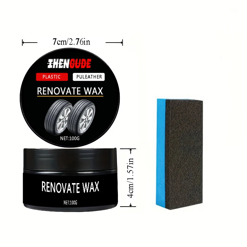 1 Piece 100g Car Repair Kit: Black Interior Wax, Dashboard, Plastic, Tire, Imitation Leather Seat Care Paste, External Plastic Renovation Paste - Comprehensive Rejuvenation Car Interior
