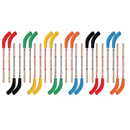 24Pcs Hockey Pencils and Erasers -Hockey Stick Sports Theme Party Supplies, Fun Cool Pencils for Hockey Fans, Students