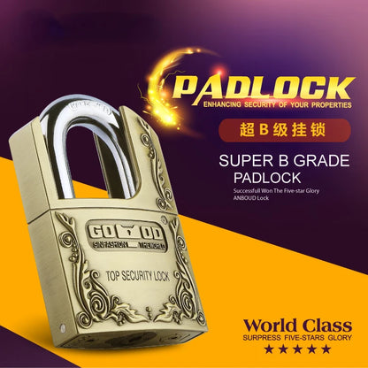 Strong Padlock with Key Outdoor Door Locks Classical Solid Dormitory Lock Anti-theft Warehouse Barn Big Cabinet Rustproof Locks