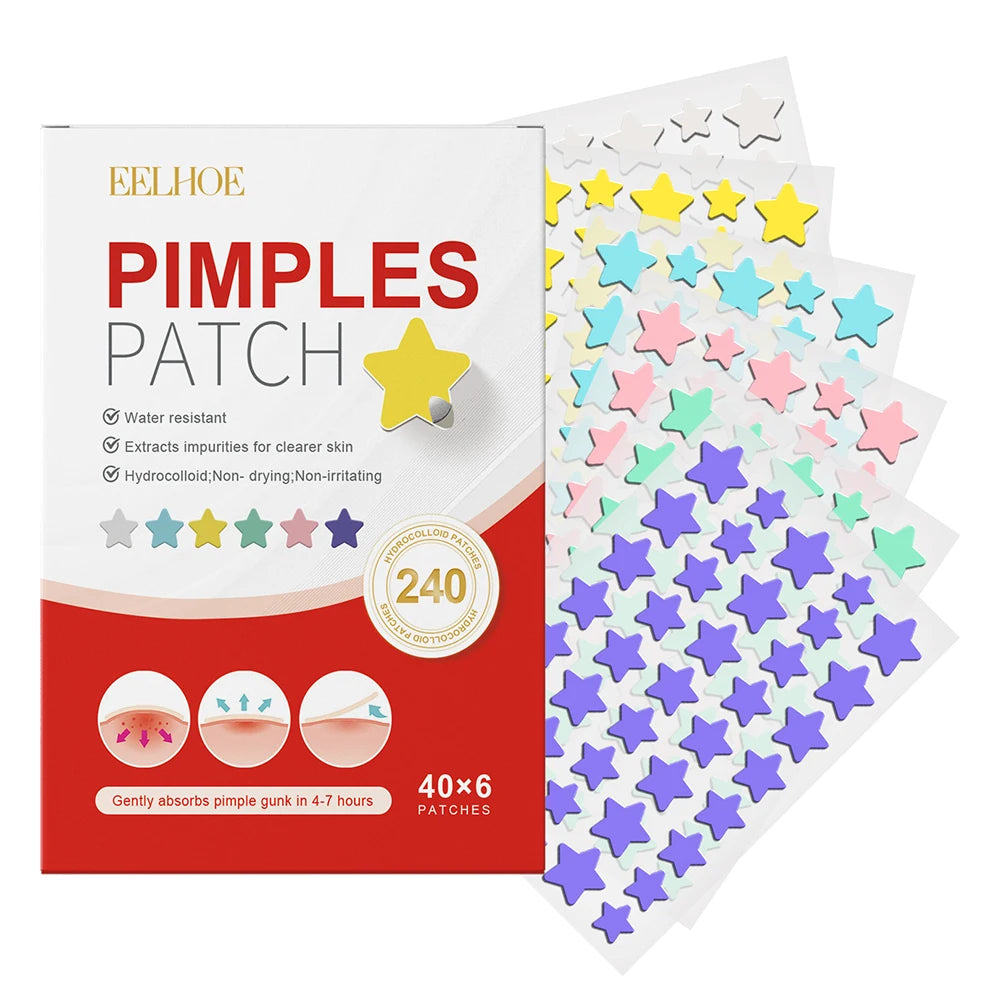 240pcs Pimple Patches Salicylic Acid Tea Tree Hydrocolloid Acne Patches Cute Star Pimple Patches for Healing Zit Patch