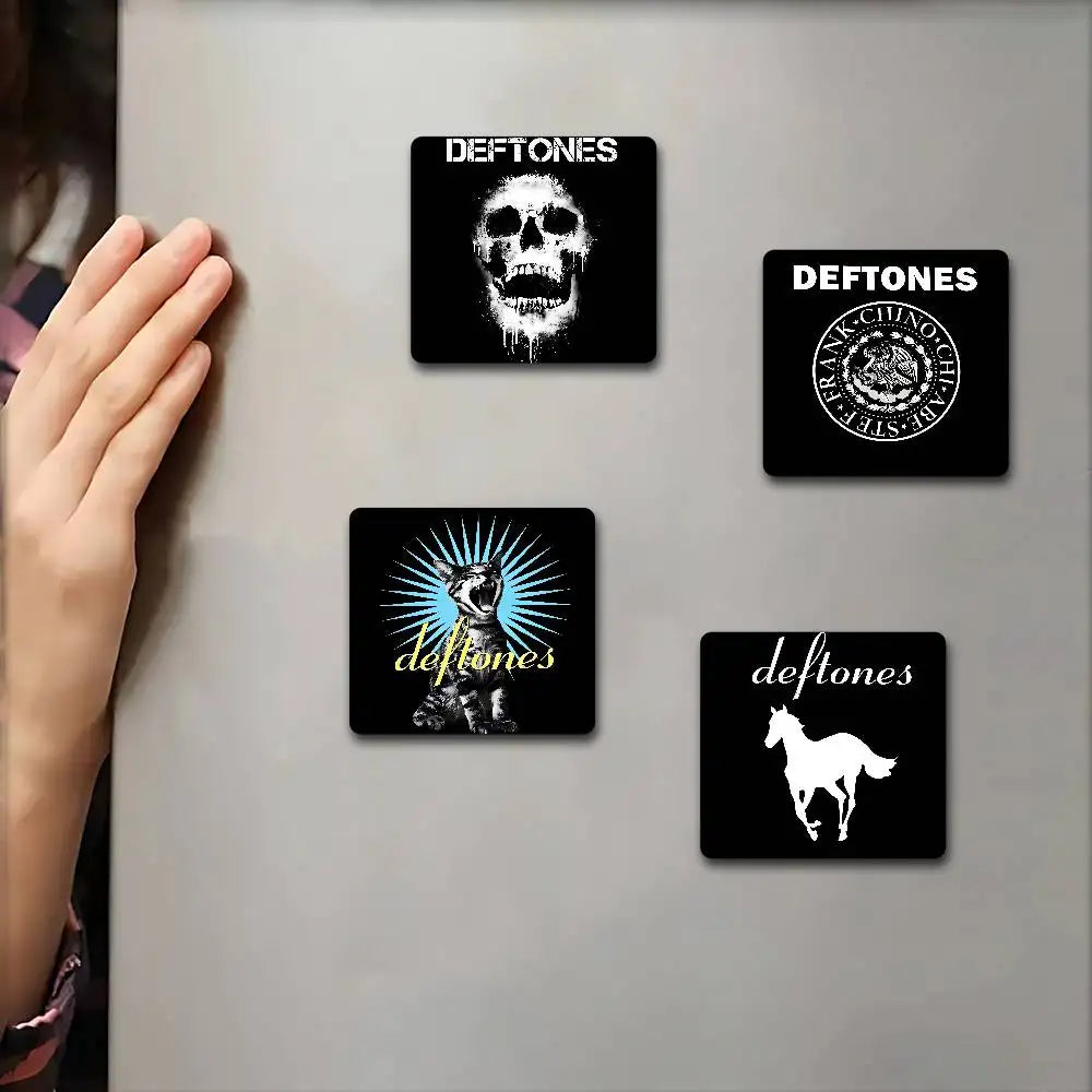 Deftones Music Fridge Magnet Creative Square Refrigerator Magnets Picture For Kitchen Office Whiteboard Home Decoration Gifts