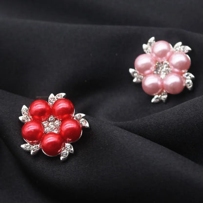 5Pcs Alloy pearl accessories DIY jewelry accessories rhinestone drill disc accessories DIY hair accessories clothing accessorie