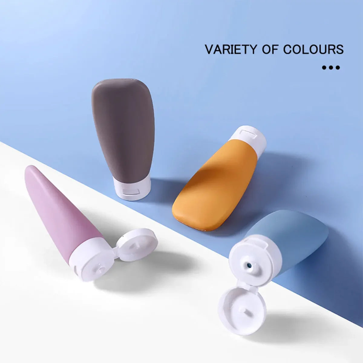 4-Piece Silicone Leak-Proof Travel Bottle for Business Trip Portable Refillable Squeezable Container for Toiletries Lotion