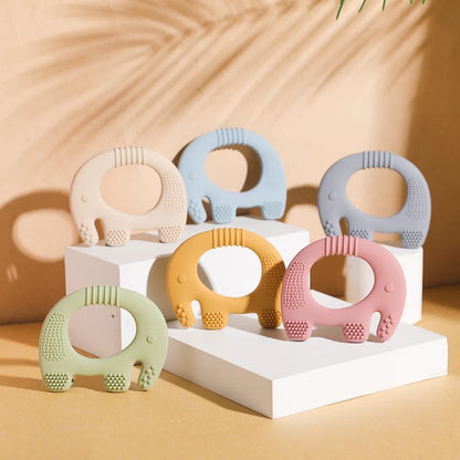 Baby Teether Food Grade Silicone Teethers Cartoon Animals Duck DIY Nursing Teething Pacifier Clip Baby Toy Teething Accessories