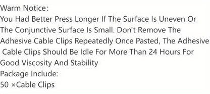 50pcs Adhesive Cable Clips Wire Clips Cable Wire Management Wire Cable Holder Clamps Cable Tie Holder For Car, Office And Home