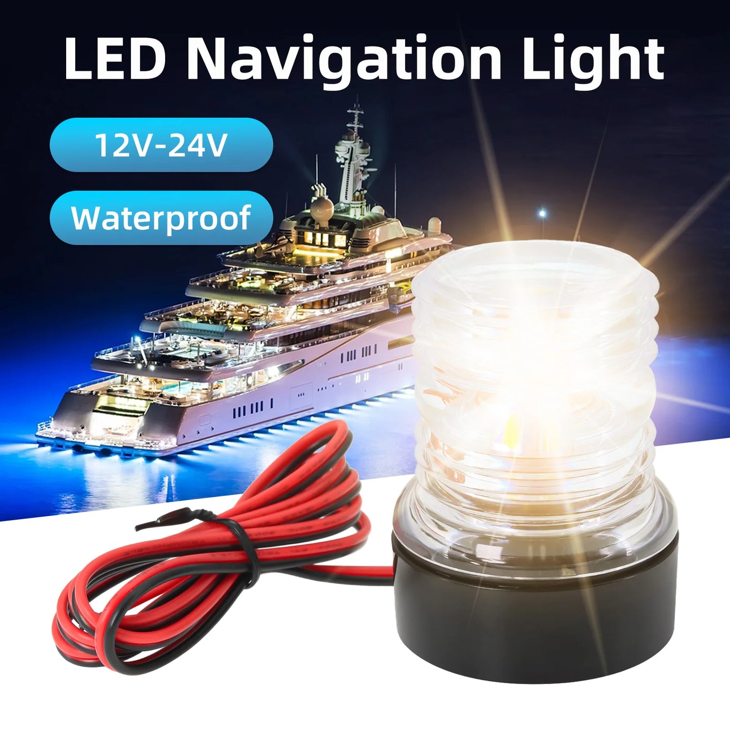 12V LED Navigation Anchor Light 360 Degree All Round For Marine Boat Light Yacht Sailing Lamp Navigation Signal Indicator