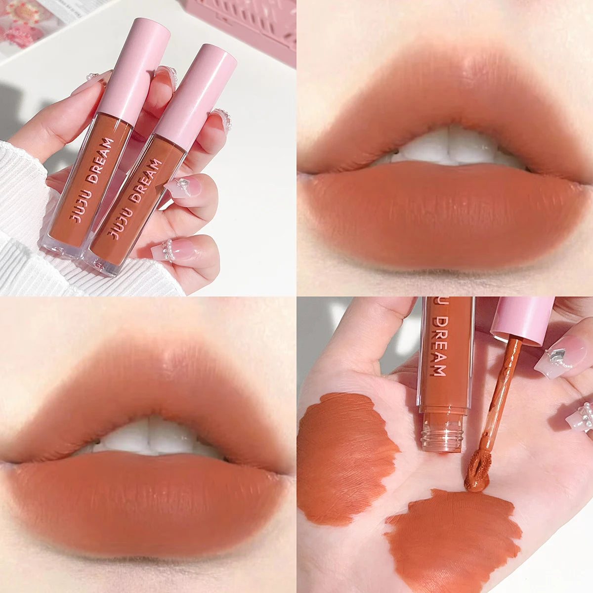 Floral Lip Gloss Water Mist Lip Tint Matte Lightweight and Translucent Lip Stain Whitening Lipstick Non-Transfer