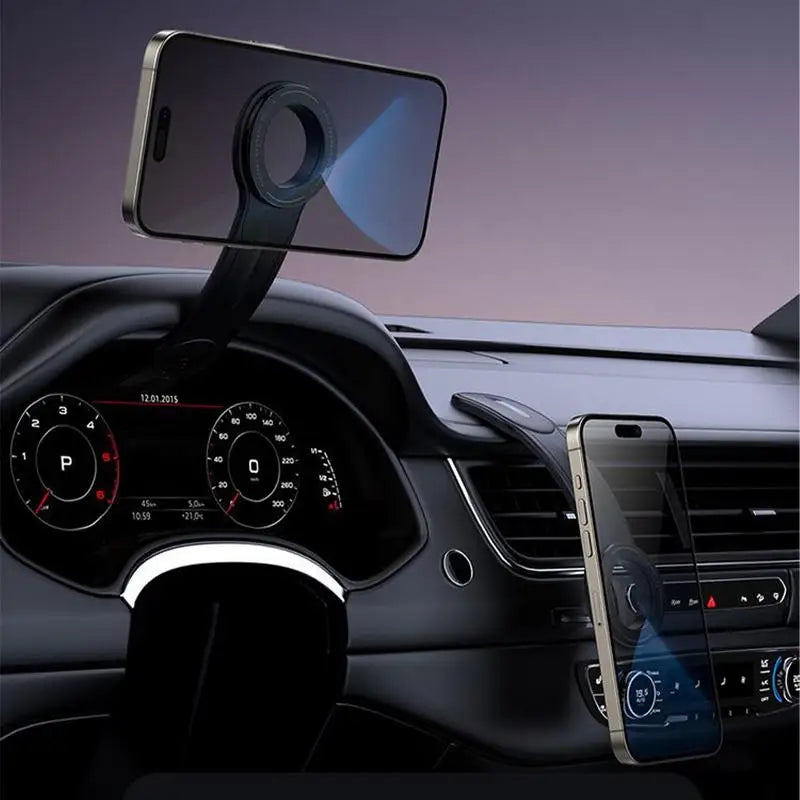 Car Magnetic Phone Holder  Stable Strong Magnet Adjustable Phone Holder Bendable Mobile Mount for Truck, Vehicle, Auto Driving