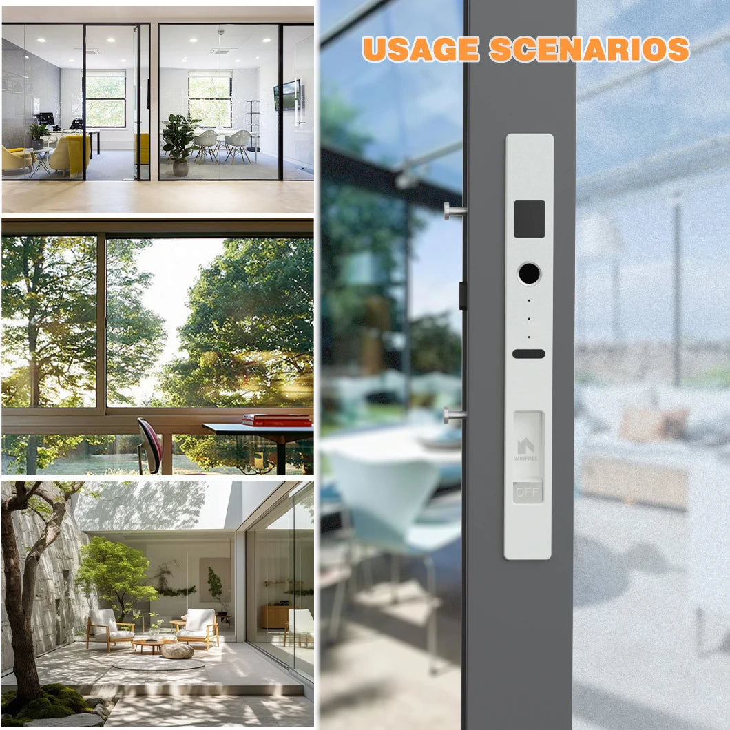 Sliding Door Smart Lock Biometric Fingerprint Lock Tuya Smart Home Bluetooth Remote Control