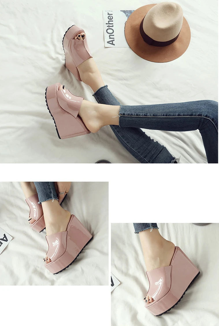 Platform Slippers Women Fashion Shoes Wedge Sandals Solid Color Party Sandles Woman Casual Comfort Designer Summer Footwear