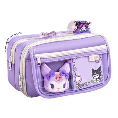 Sanrio Kuromi Pencil Case Stationery For Junior High School Girls New Primary School Students Large Capacity School Supplies New