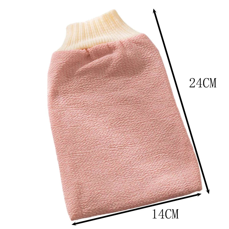 Scrub Exfoliating Bathing Glove Back Scrub Dead Skin Body Massage Glove Solid Color Double Side Deep Cleansing Shower Towels