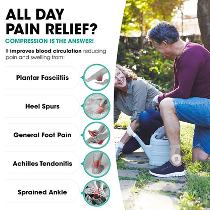 1Pair Neuropathy Socks - Peripheral Neuritis Compression Diabetic Toeless Foot Sleeves for Nerve Damage Pain in Feet, Ankle Gout