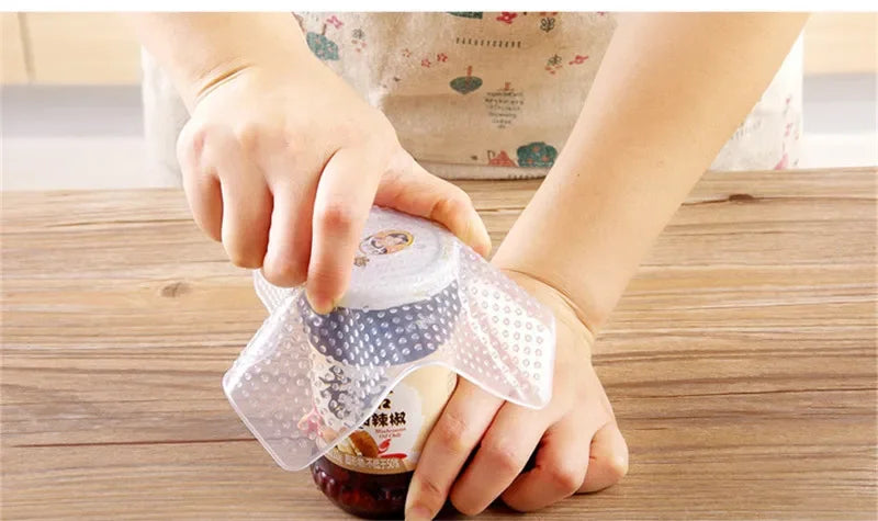 Reusable Food Fresh Lid, 3pcs/Set Silicone Stretch Cover, Suction Cover for Cooking Pot, Pan, Bowl, Vacuum Sealer Wrap