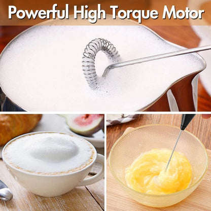 Electric Milk Frother Coffee Maker Handheld Whisk Beater Foam Maker Drink Mixer With Stand Kitchen Milk Coffee Egg Stirring Tool
