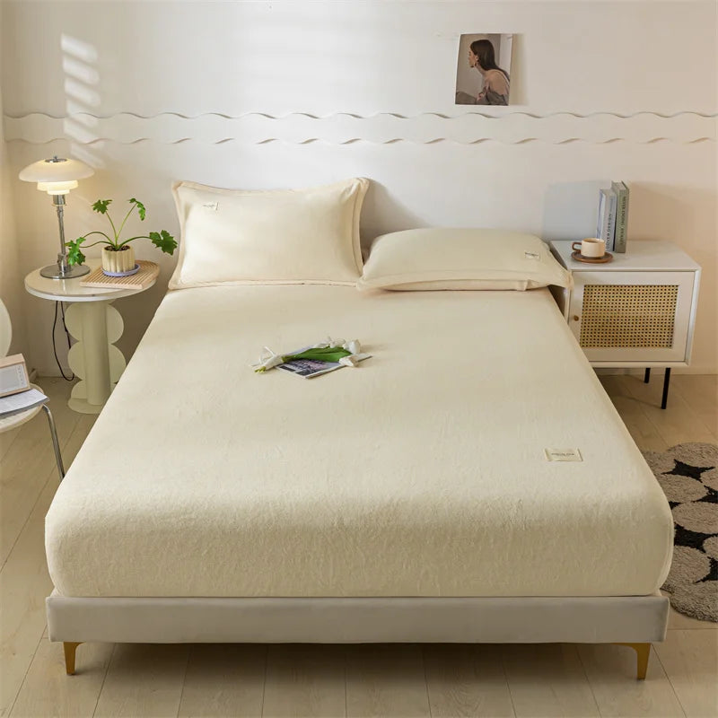 Velvet Thermal Mattress Cover, Plush Fabric Sheets For Winter, Bed Cover, Bed Sheets Set For Single Double King Queen Bed120x200