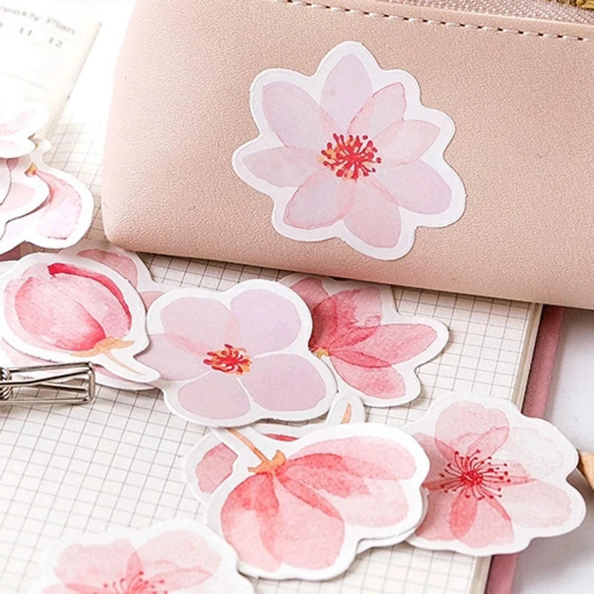 Cherry Blossoms Planner Flower Diary Deco Paper Small Kawaii Stickers Stationary Scrapbooking Journal