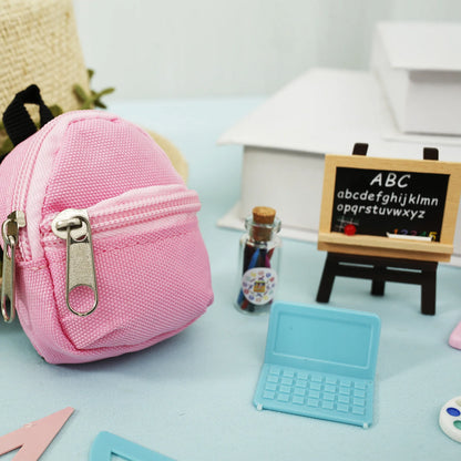 Mini School Supplies Cute Doll Bag Toys Decorative Dollhouse Study Tool School Accessories Adorable Mini School Accessories
