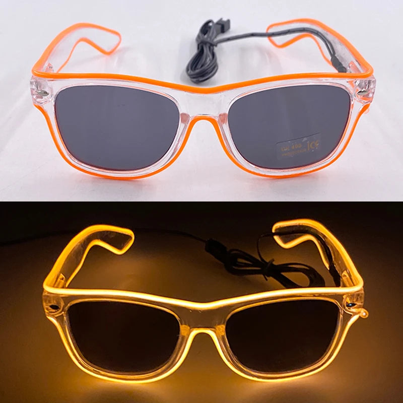 Light Up LED Glasses 5 Colors Heart Shape Glow Glasses Glow in The Dark Party Supplies Neon Party Favors for Kids Adults