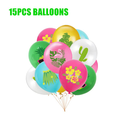 Hawaii Party Decorations Disposable Tableware Hawaii Summer Tropical Party Supplies Flamingo Aloha Birthday Party Decoration