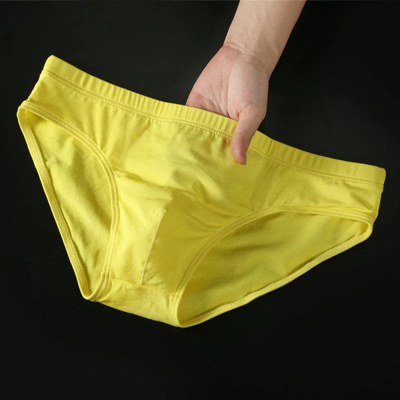 Mens Underwear Briefs Sexy Cueca Calzoncillos Hombre Slip Men Sleepwear Breathable Cotton Solid Color Male Panties Underpants