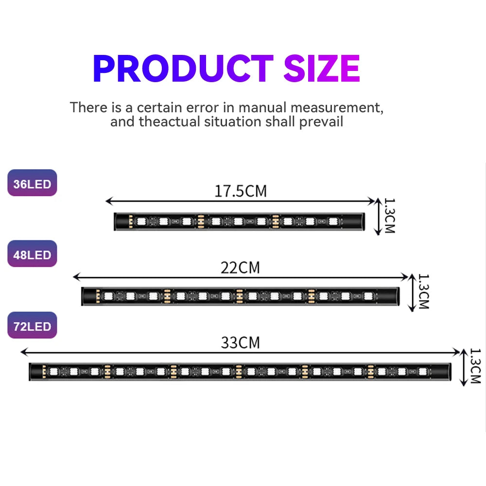 LED Car Interior Decorative Lamp Strips Atmosphere Lamp Cold Light Decorative Dashboard Console Auto RGB Ambient Decorative Lamp