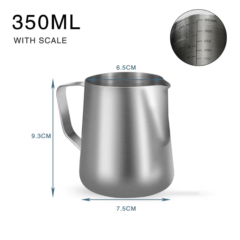 Coffee Milk Frothing Jug Stainless Steel Latte Art Measurement Jug Coffee Latte Frothing Art Jug Barista Tool Coffee Accessories