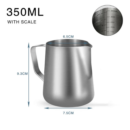 Coffee Milk Frothing Jug Stainless Steel Latte Art Measurement Jug Coffee Latte Frothing Art Jug Barista Tool Coffee Accessories