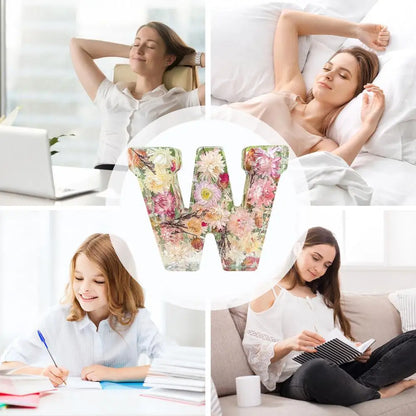 Floral 26 Letters Night Lights Decorative Resin Lamp with Initial Letter & Dry Flower Creative Table Light Night Lamp Glowing